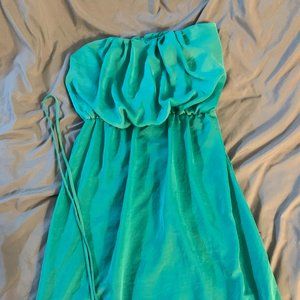 Aqua Strapless Waterfall Maxi Dress with Empire Waist from City Studio (XS)